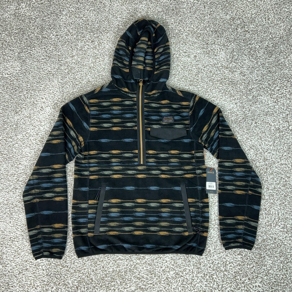 Roark Hoodie Mens Small Blue Barra Scrambler 1/2 Zip Fleece Pullover Pattern